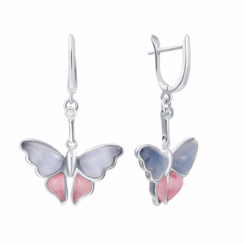 Серьги ELEMENT47, серебро, 925 проба, фианит