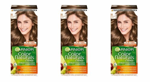 Garnier Краска для волос Color Naturals, тон 6 Лесной орех, 110 мл - 3 шт