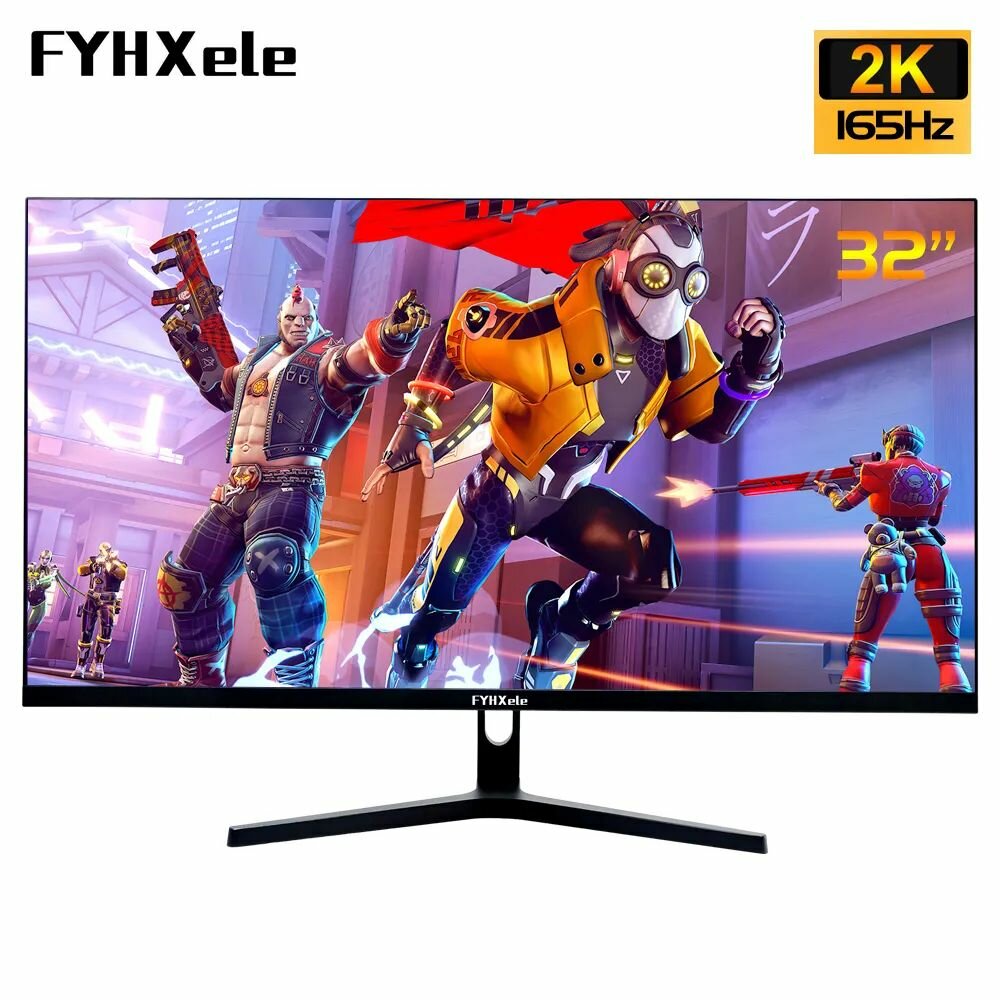 32" Монитор FYHXele игровой, 2560x1440, 144 Гц (165 Hz), IPS антибликовый матовый, черный, Free-Sync, G-Sync