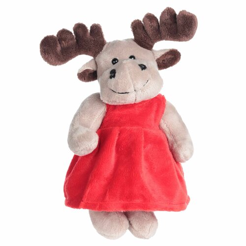 (W)Игрушка, 20 см, мягкая, с подвижными лапами, полиэстер, серая, Олень в платье, Deer toy