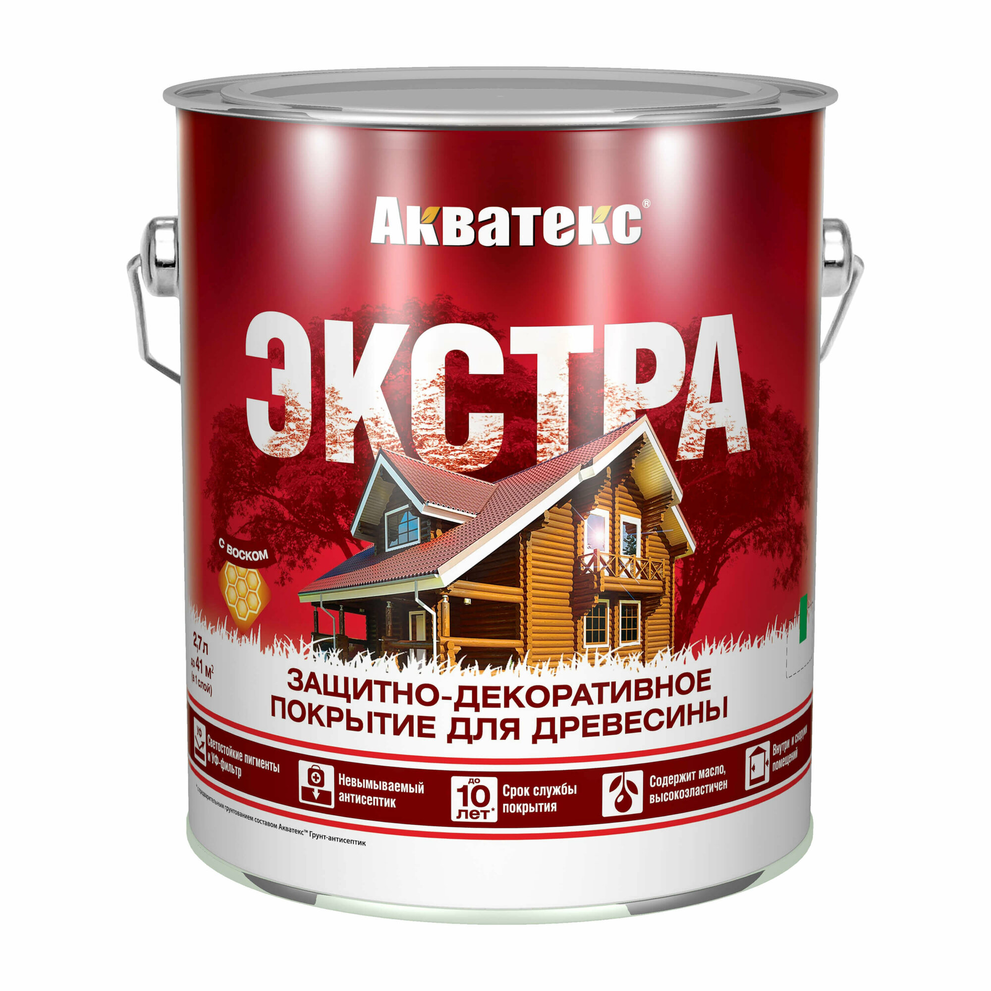 Акватекс-Экстра защитно-декоративное покрытие для древесины алкидное полуглянц, орех (2,7л) new