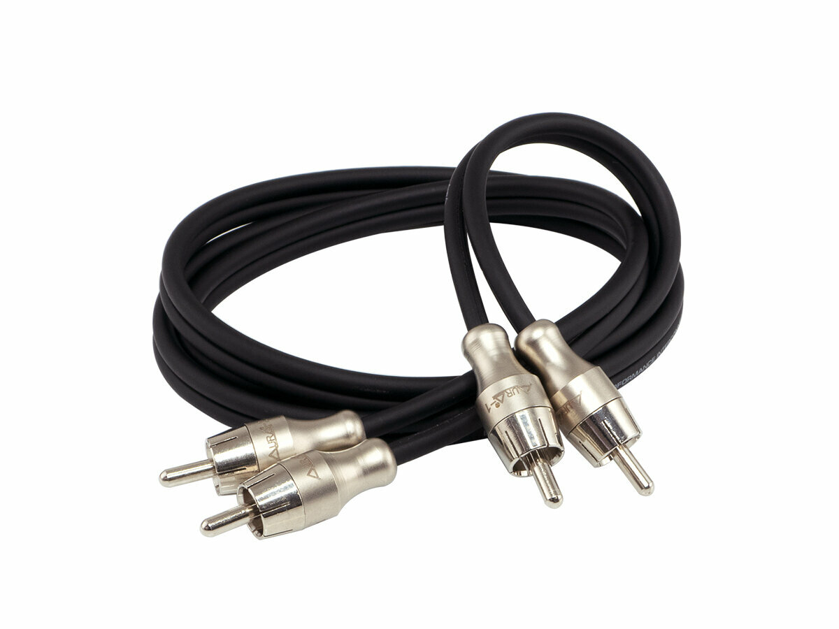 RCA кабель 1 метр, 2 канала, бескислородная медь (OFC), двойной экран, AurA RCA-B210MKII