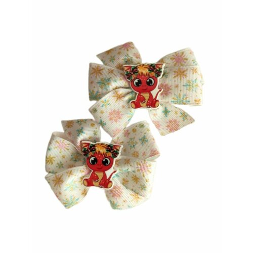 Набор бантиков, 2 шт. новогодние