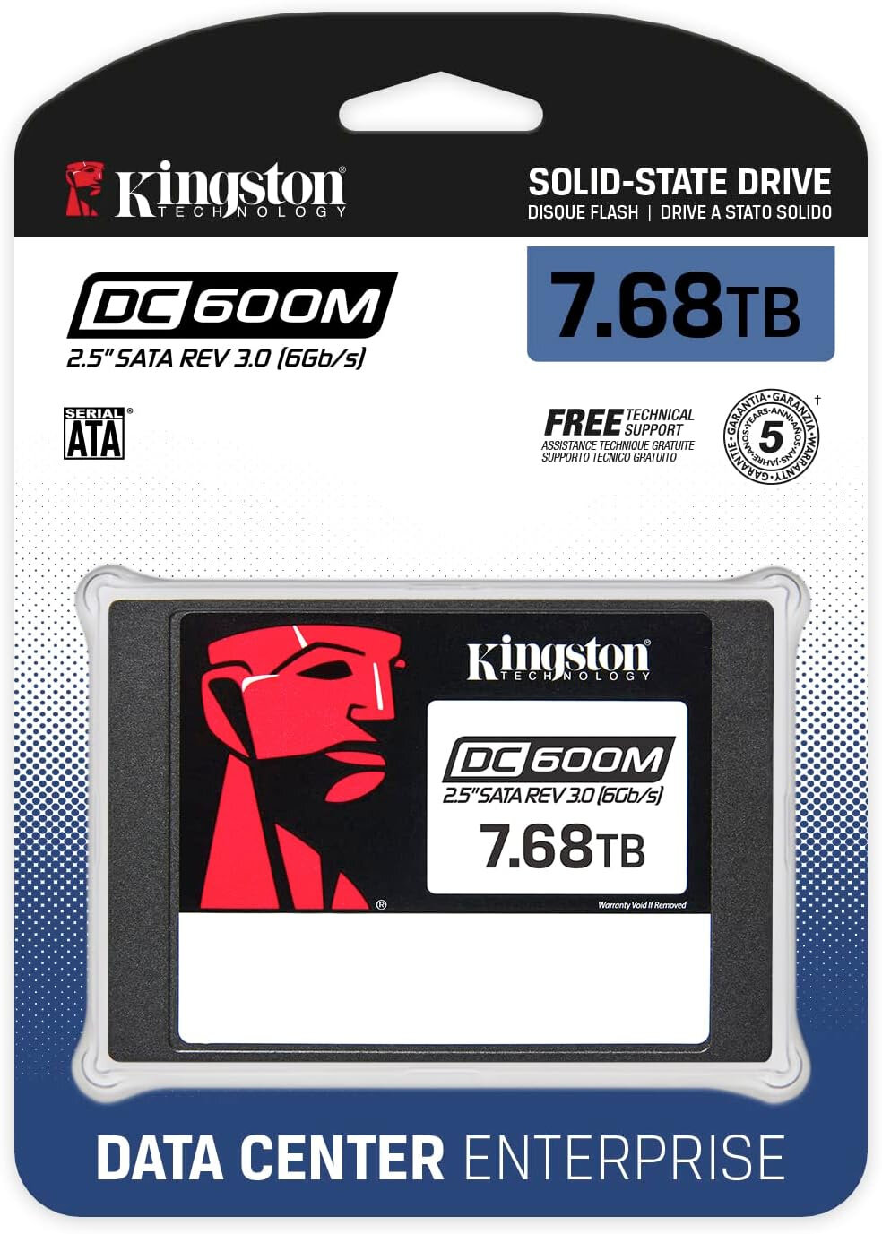 Твердотельный накопитель Kingston Enterprise SSD 7,68TB DC600M 2.5" SATA 3 R560/W530MB/s 3D TLC MTBF 2M 94 000/34 000 IOPS 14016TBW (Mixed-Use) 3 years (SEDC600M/7680G) - фото №4