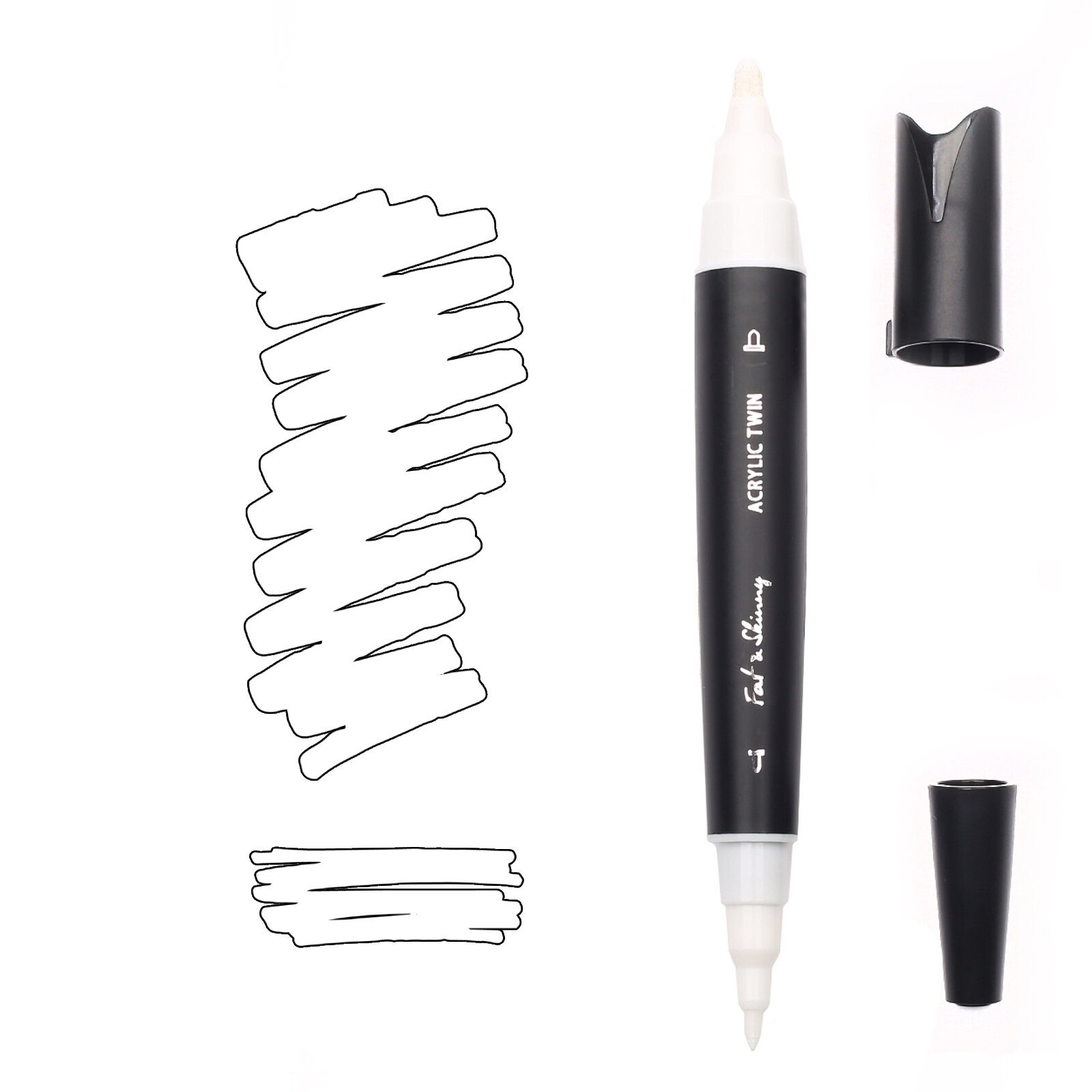 фото Акриловый двухсторонний маркер Fat&Skinny цвет TITANIUM WHITE белый