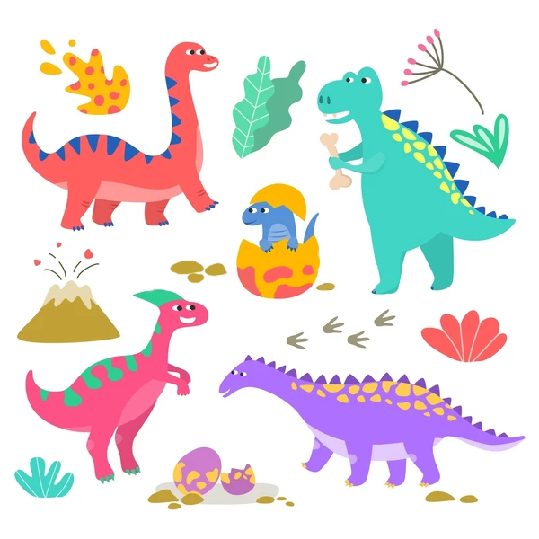Наклейки стикеры Веселые динозавры