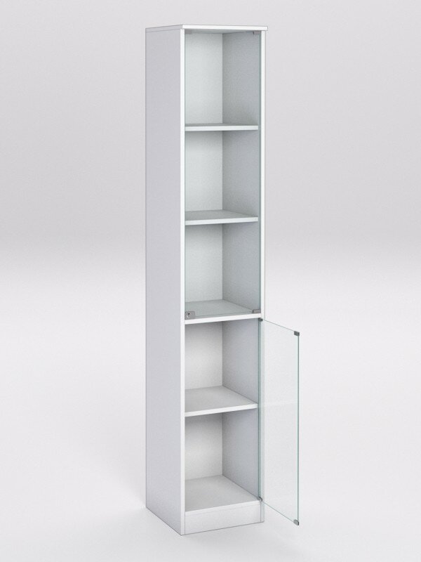 фото Шкаф-витрина офисная узкая ШВ-52, Белый 35.5 x 37 x 192 см