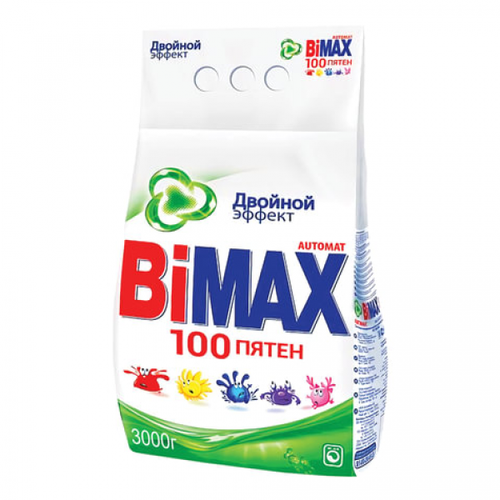 - Стиральный порошок BiMax автомат 100 пятен для белого белья 3 кг