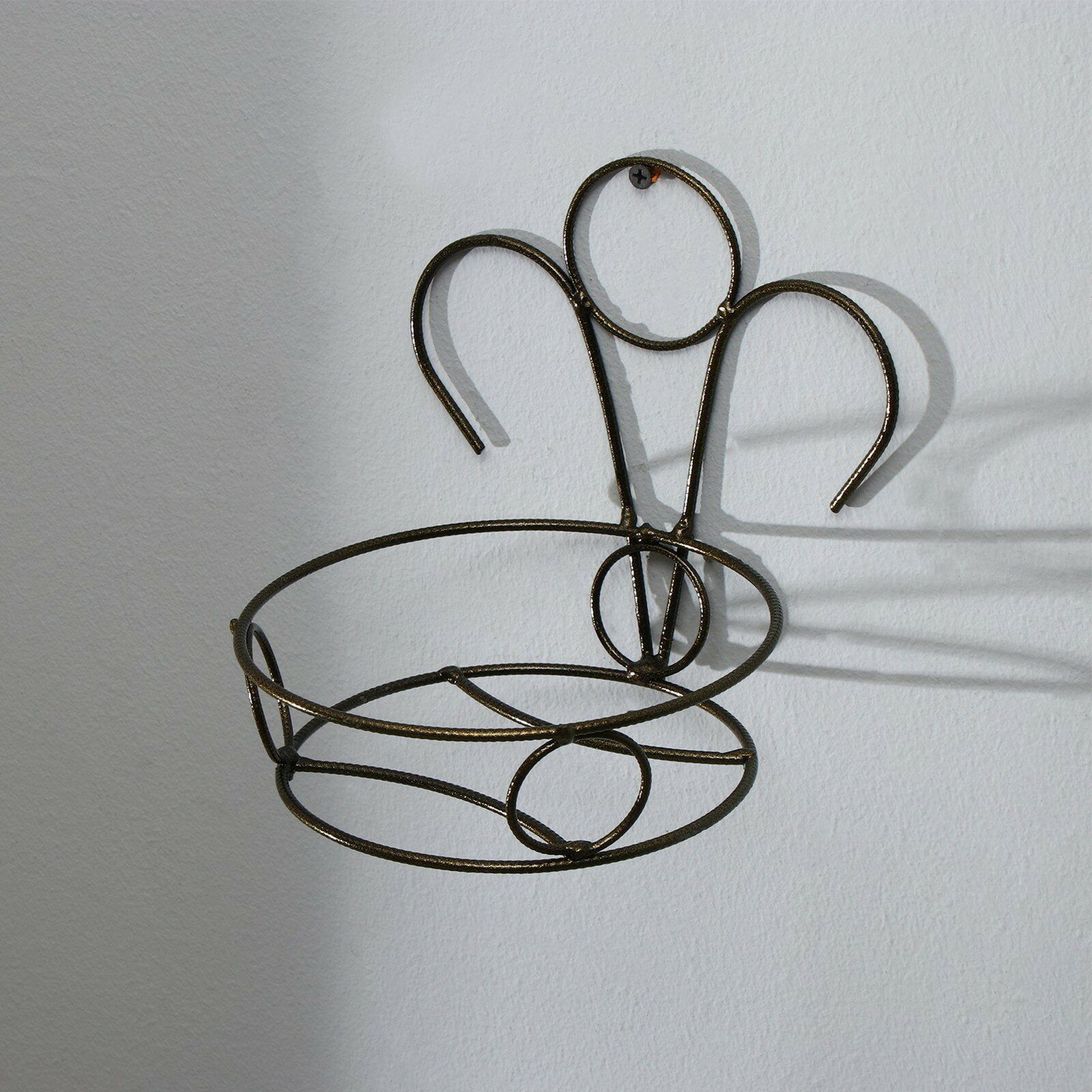 Подвес для кашпо, настенный, на 1 горшок, d=15 см, бронзовый