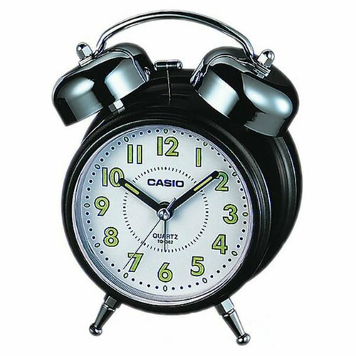 Будильник CASIO TQ-362-1B белый, черный, зеленый