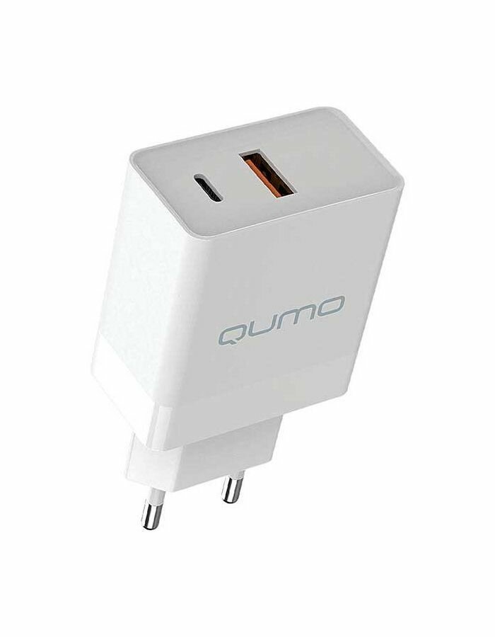 Сетевое зарядное устройство Qumo Energy light (Charger 0052) PD 20W, 2USB, Type-C + QC3.0, белый