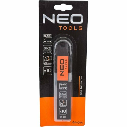 NEO Tools Лезвия сменные отламывающиеся 25 мм, чёрные, 10 шт. SK2 64-014