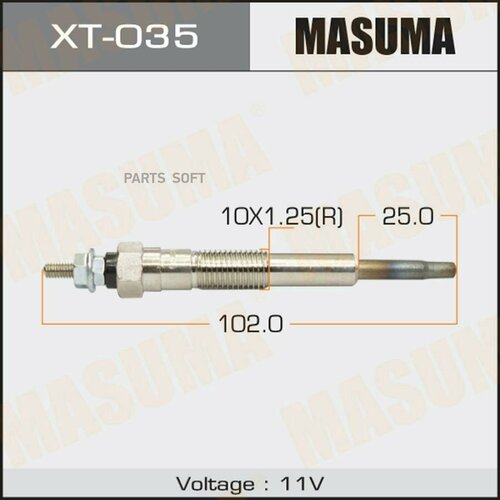 MASUMA XT035 Комплект свечей MASUMA - Свеча накала XT035 / Комплект 4 шт