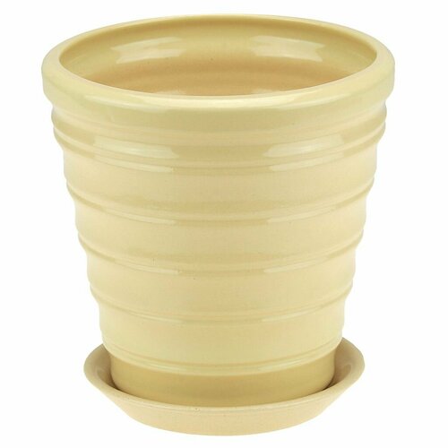 Горшок керамический Бамбук №4 / d14,5см белый /1,1л