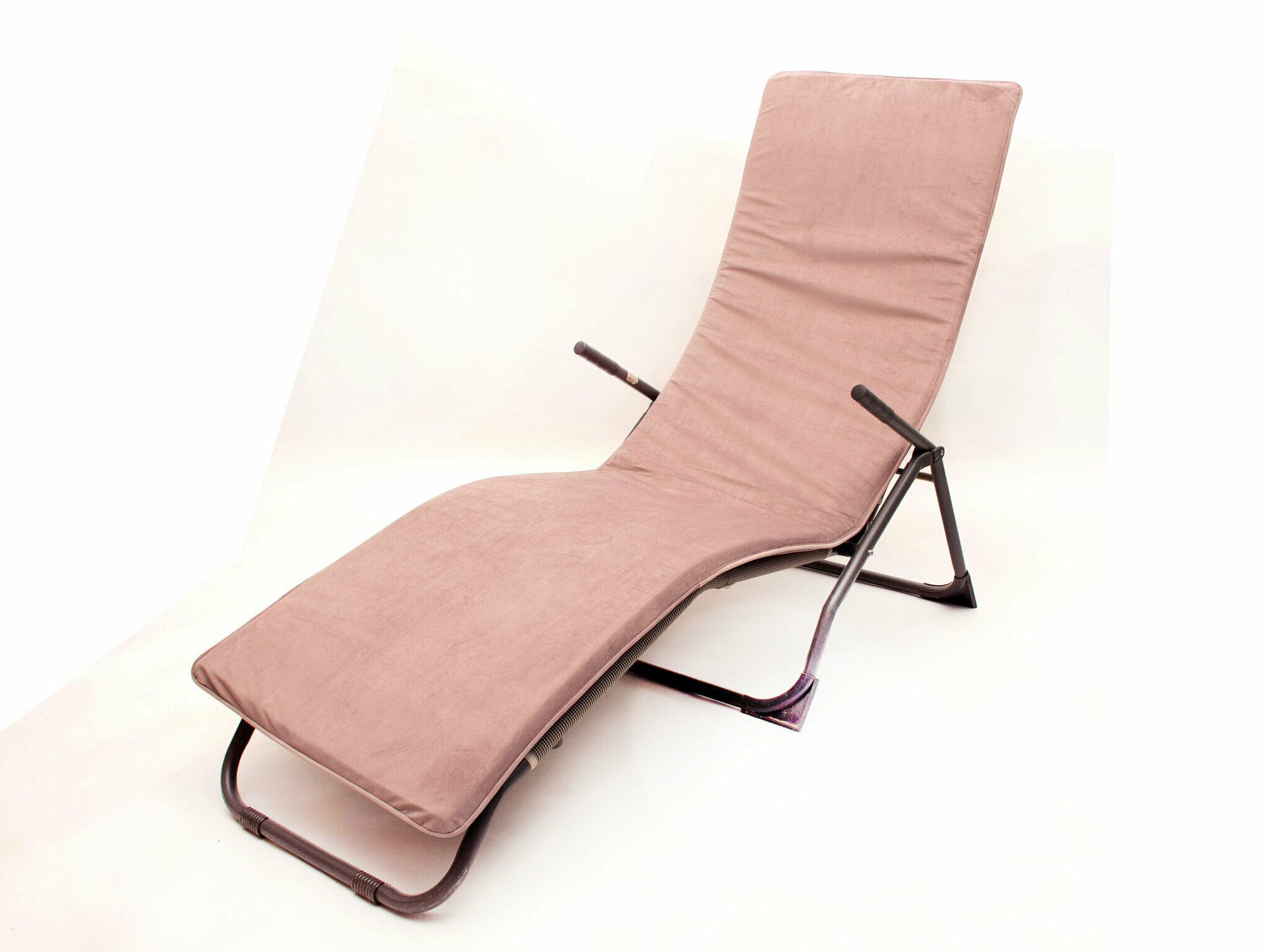 фото Чехол накидка на мебель матрас на шезлонг на садовую мебель топпер на кровать велюр поролон 3см (Кобальт / Велюр натуральный / кобальт / темно-синий)