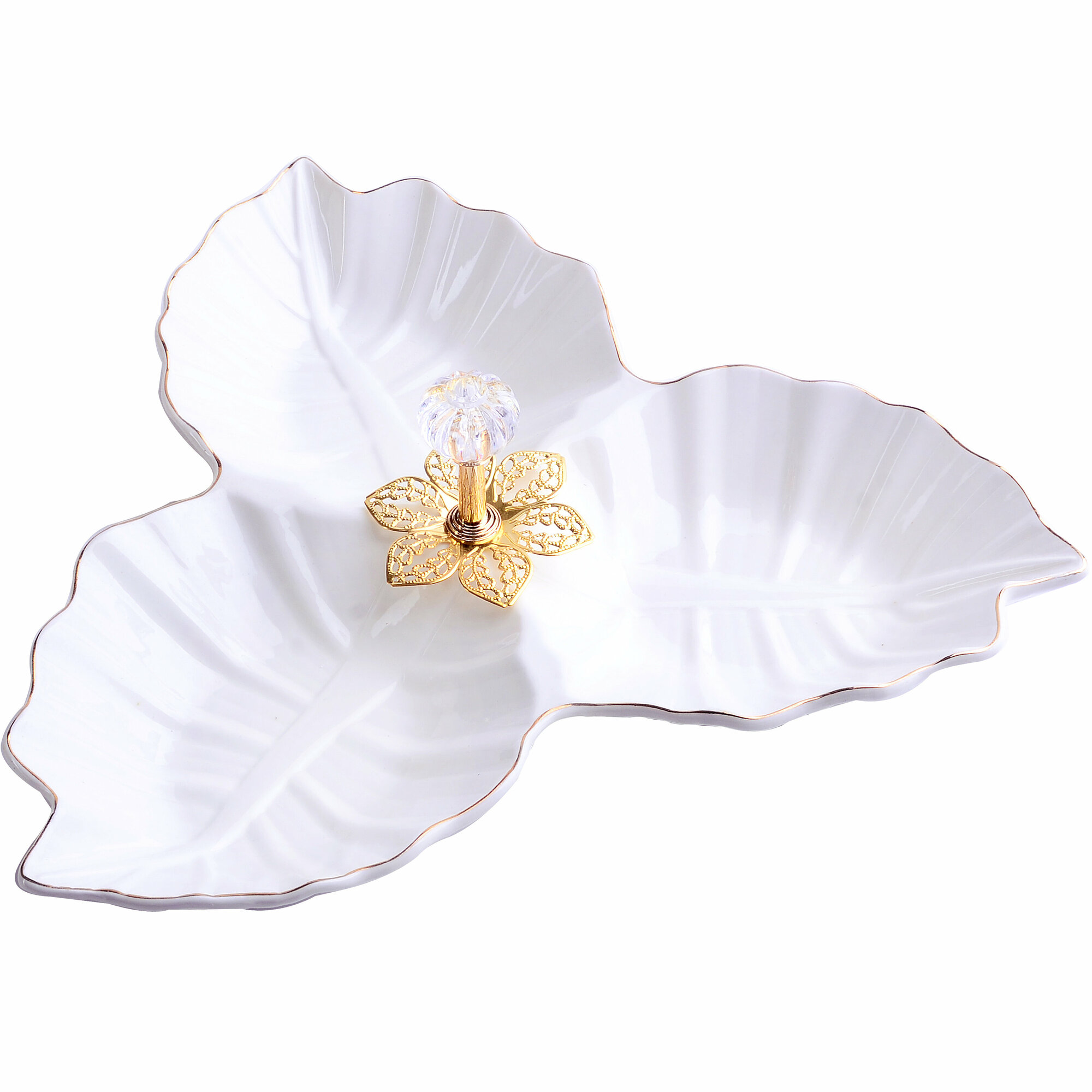 фото Менажница 3 секции 28х26х4см из фарфора LORAINE 60042