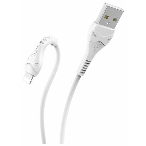 Кабель USB HOCO X37 Cool, USB - Lightning, 2.4А, 1м, белый кабель hoco x5 lightning usb 2 4а 1м черный