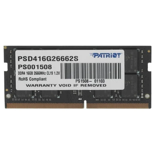 Оперативная память Patriot PSD416G26662S DDR4 1x16 GB SODIMM для ноутбука 562800₽