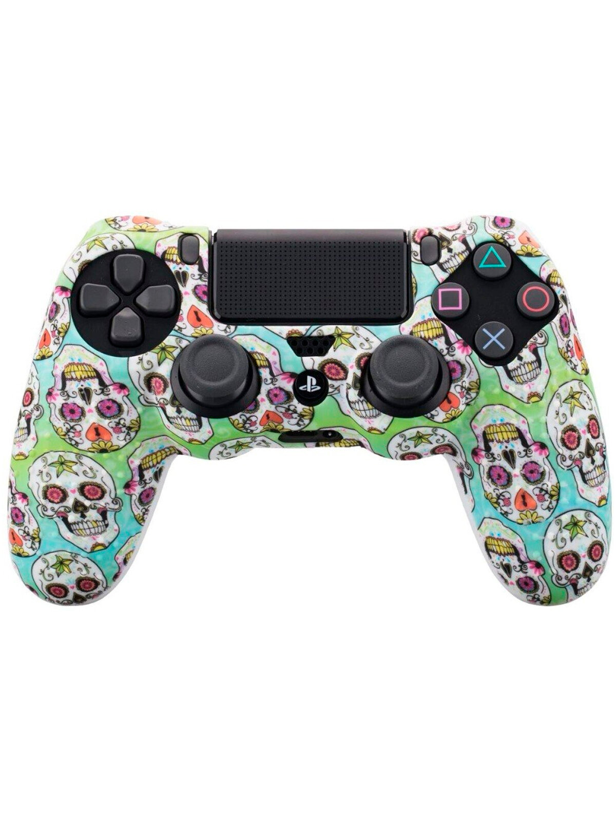 Защитный силиконовый чехол для геймпада Sony PlayStation 4 DualShock (матовая накладка для контроллера Сони Плэйстэйшн 4 Дуалшок PS4) рисунок черепа