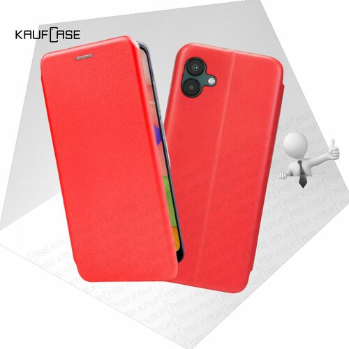 Чехол книжка KaufCase для телефона Samsung A05 (A055) (6.7), красный. Трансфомер чехол книжка kaufcase для телефона samsung s22 5g s901 6 1 красный трансфомер