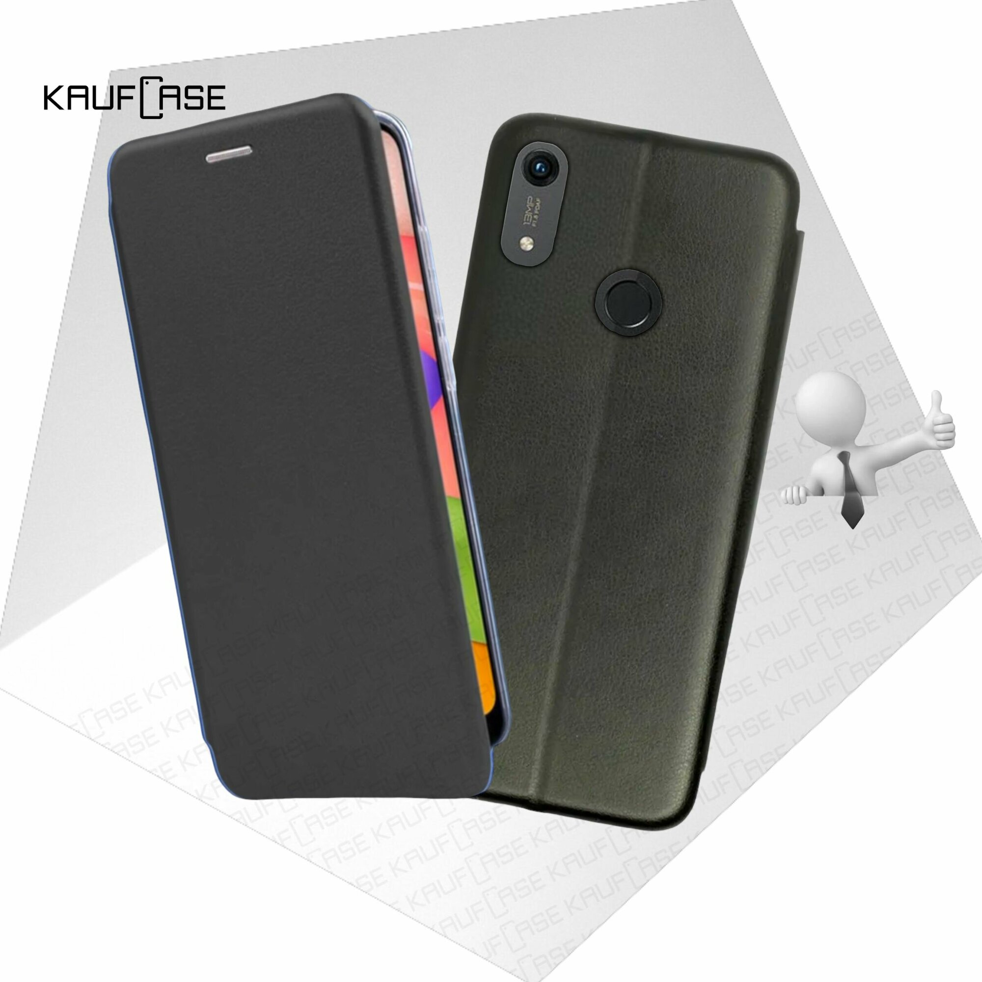 Чехол книжка KaufCase для телефона Huawei Honor 8A /8A Prime /8A Pro/ Y6 2019/ Y6s (6.09"), черный. Трансфомер