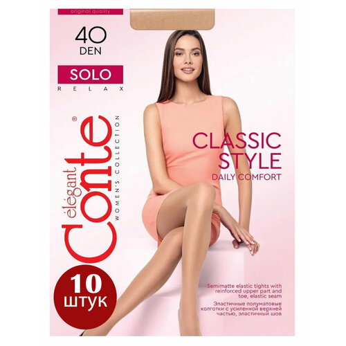 фото Колготки conte solo 40 xl, 40 den, 10 шт., размер 7, bronzo