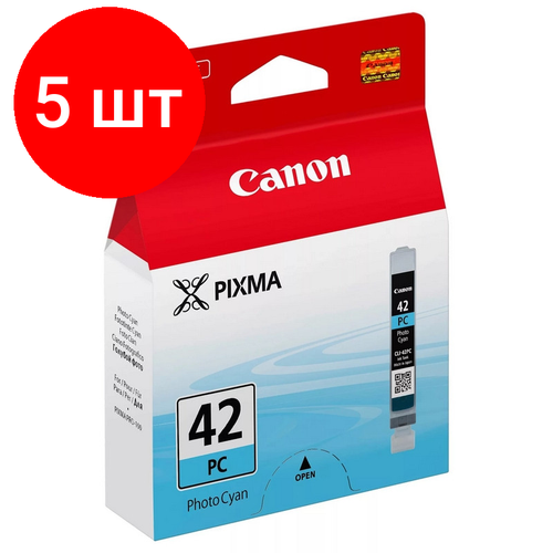 Комплект 5 штук, Картридж струйный Canon CLI-42PC (6388B001) фото гол. для Pixma Pro-100 картридж canon cli 42c 6385b001 для canon pro 100 голубой