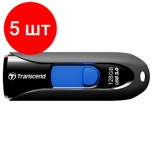 комплект 2 штук флеш память transcend jetflash 790 128gb usb 3 1 g1 б син ts128gjf790w Комплект 5 штук, Флеш-память Transcend JetFlash 790, 128Gb, USB 3.1 G1, ч/син, TS128GJF790K