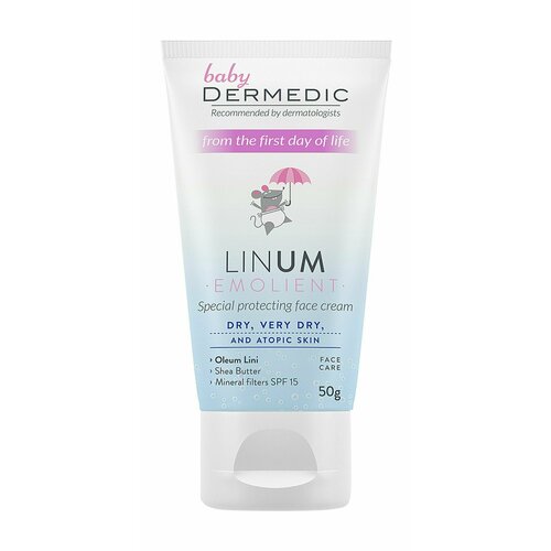 Защитный детский крем для лица Dermedic Linum Emolient Baby Special Protecting Face Cream