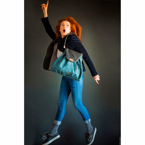 фото Сумка авоська lamkraft sacher blue, фактура плетеная, бархатистая, гладкая, черный, синий