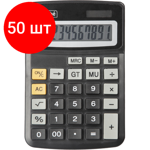 Комплект 50 штук, Калькулятор настольный компактный Attache ATC-777-10C 10-ти разрядныйчерн