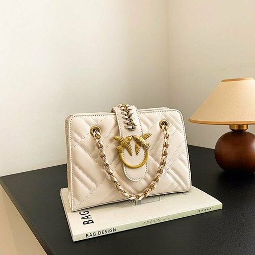 фото Сумка кросс-боди мир галантереи, фактура стеганая, белый, золотой