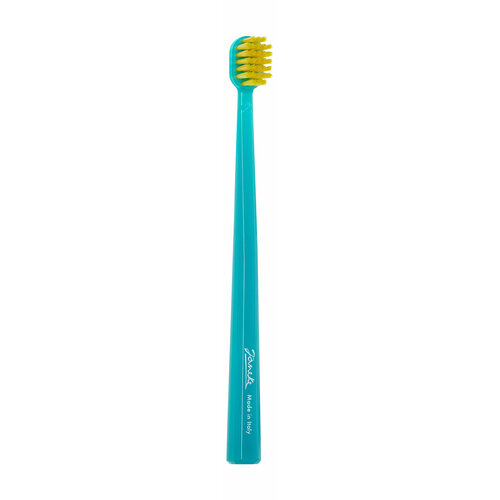 Зубная щетка средней жесткости Janeke Toothbrush Turquoise Yellow зубная щетка dentaglanz ecoline turquoise