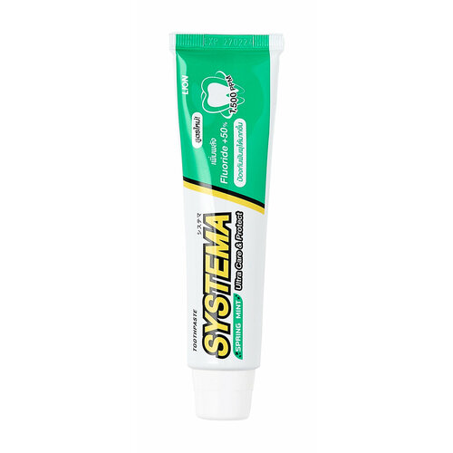 Зубная паста для глубокой чистки зубов и десен Lion Systema Care and Protect Spring Mint Toothpaste /90 мл/гр. зубная паста lion фитотерапия 6 трав mild 90 гр