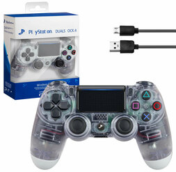 Беспроводной джойстик (геймпад) для PS4, Прозрачный / Bluetooth