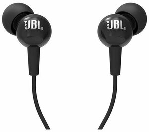 Наушники проводные с микрофоном JBL C100SI 3.5 мм для телефона, вакуумные внутриканальные, Черные