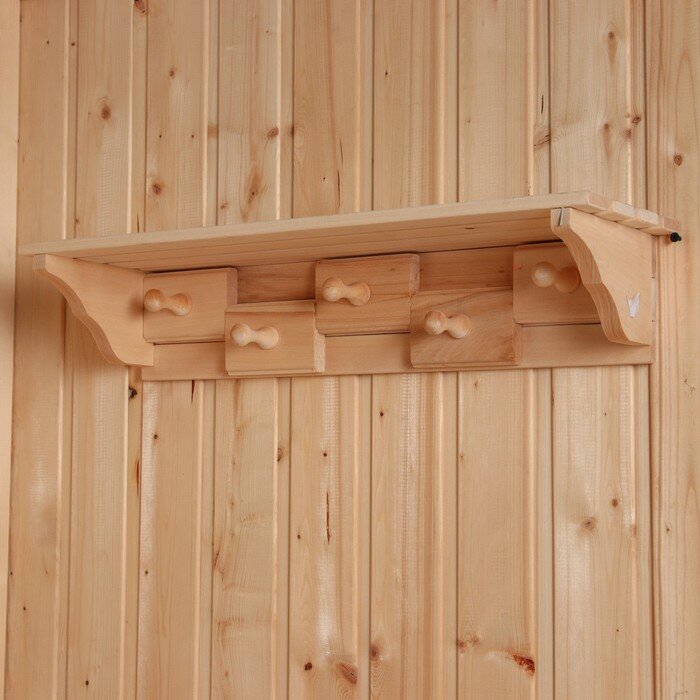 фото Полка-вешалка 5 крючков 10071398