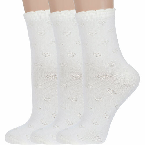 фото Носки rusocks 3 пары, размер 22-24, белый