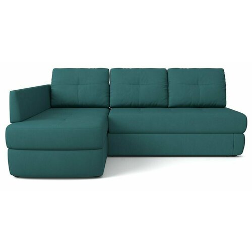 Угловой диван-кровать PUSHE Арно, левый угол, велюр, зеленый Formula 697