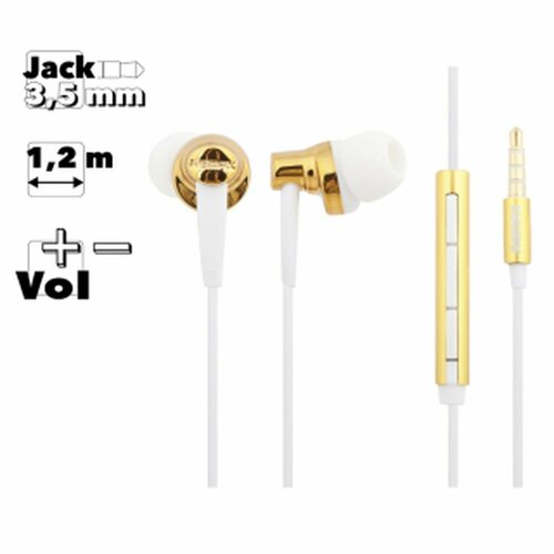 Гарнитура вставная Remax RM-575 Pro проводная стерео золотая 57100₽