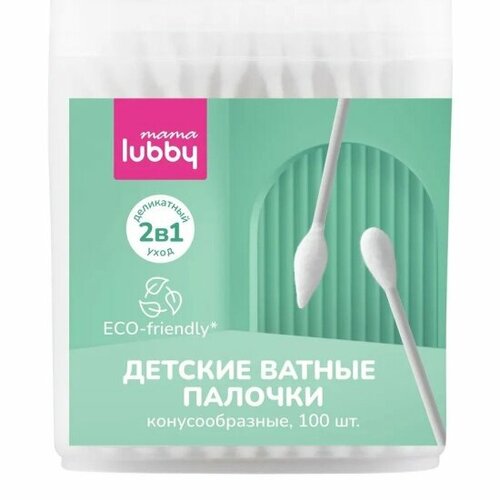 Детские ватные палочки 2в1 Mama Lubby 100 шт 360₽