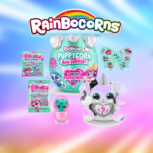 Игрушка ZURU Rainbocorns Puppycorn BOW SURPRISE яйцо зуру щенок белый 18 см мягкая игрушка zuru плюш сюрприз rainbocorns puppycorn мини в яйце s2