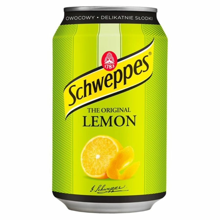 Schweppes lemon / Напиток газированный Швепс лимон / 6 банок по 330 мл.