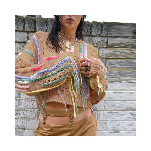 Свитер РИТУЗИК, размер 46/48, коричневый женский длинный вязаный кардиган однотонный свободный свитер с длинным рукавом осень зима 2021