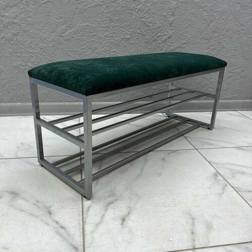 Банкетка в прихожую для обуви STEEL MEBEL (БПХ-4) Обувница с сидением Размер: 100х35х45 мм