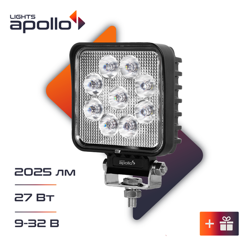 Фары светодиодные 10806-4271 LIGHTS APOLLO 27W, 9-32V Дальний свет Spot