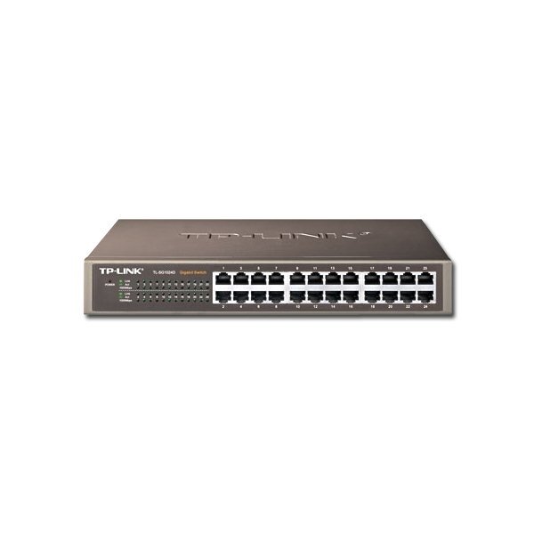 Коммутатор TP-LINK TL-SG1024D 24-port Gigabit Desktop/Rachmount Switch 24 10/100/1000M RJ45 ports 13-inch steel case