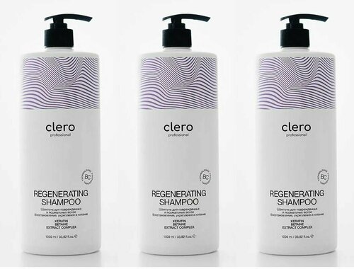 Clero proffesional Шампунь Восстанавливающий Regenerating Global Chemical, 1000 мл, 3 шт