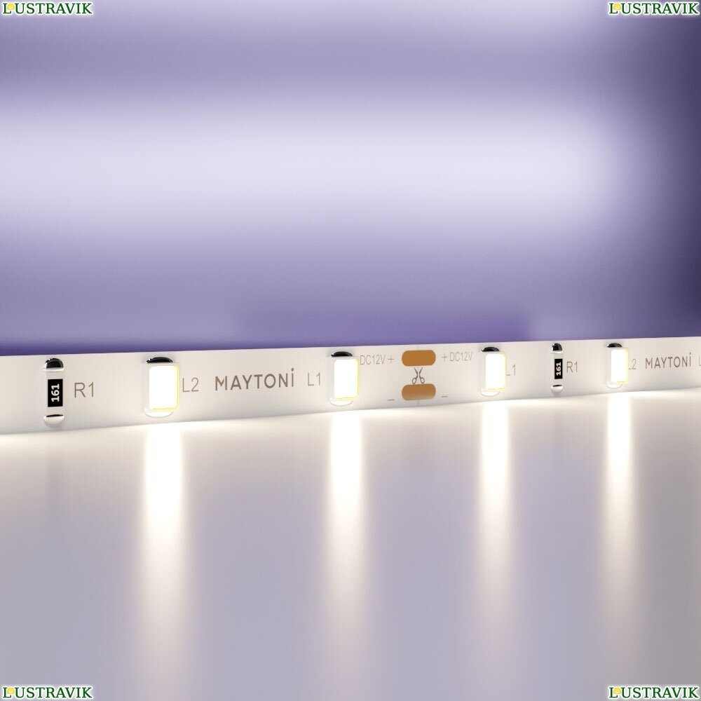 5м. Светодиодная лента белого цвета 4000К, 4,8W, 12V, 60LED, IP20 Led strip 20008 Maytoni - фото №9