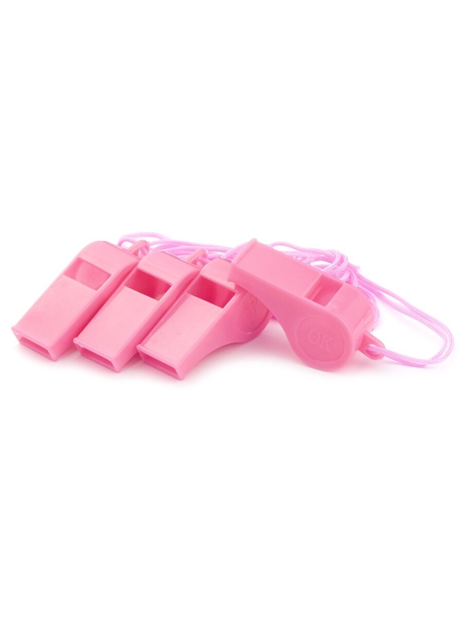 Свисток спортивный судейский Estafit, пластик, 4 шт, розовый
